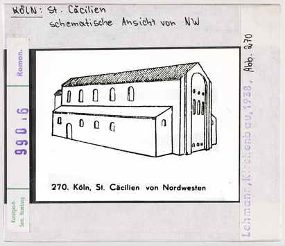 Vorschaubild Köln: St. Cäcilien, schematische Ansicht von Nordwesten 